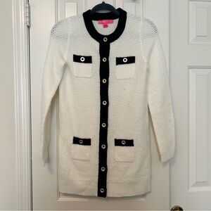 Lily Pulitzer Davison Sweater Jacket Cardigan Black & White Size XXS